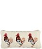 Mud Pie Chicken Hooked Wool Lumbar Pillow - Image 1
