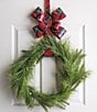 Mud Pie Classic Christmas Collection Tartan Plaid Metal Bow Wreath Door Hanger - Image 3
