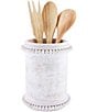 Color:White - Image 1 - Classic Home Collection Beaded Wood Utensil Holder