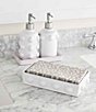 Color:White - Image 2 - Classic Home Collection Leopard Print Guest Hand Towel Caddy Set