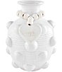Color:White - Image 1 - Classic Home Collection White Etched Bead Decor with Heart Pendant Glazed Vase