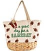 Mud Pie Gameday Tailgate Tote Bag, Color:White - Image 1