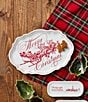 Mud Pie Good Tidings Merry Christmas Oval Platter, Color:Red - Image 2