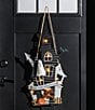 Mud Pie Halloween Collection Haunted House LED Light-Up Door Hanger - Image 1