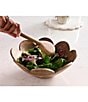 Mud Pie Happy Everything Wood Scallop Bowl & Spoon Set, Color:Brown - Image 2