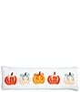 Mud Pie Harvest Collection Pumpkin Embroidered Long Lumbar Pillow - Image 1