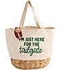 Mud Pie Here Tailgate Tote Bag, Color:Natural/Green - Image 1