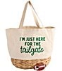 Mud Pie Here Tailgate Tote Bag, Color:Natural/Green - Image 3