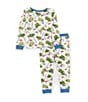 Color:Green - Image 2 - Little Boys 2T-5T Long-Sleeve Golf-Theme-Printed Top & Matching Pajama Pant Set