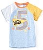 Color:Blue - Image 1 - Little Boys 5T Raglan Short-Sleeve Fifth Birthday Boy T-Shirt