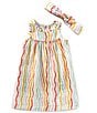 Mud Pie Little Girls Sleeveless Rainbow Empire-Waist Dress, Color:Pink - Image 1