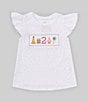 Color:Purple - Image 1 - Little Girls 2T Flutter-Sleeve 2nd Birthday T-Shirt