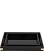 Color:Black - Image 1 - Mercantile Black Brass Lacquer Decorative Tray Set