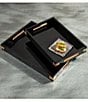 Color:Black - Image 2 - Mercantile Black Brass Lacquer Decorative Tray Set