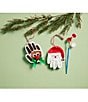 Mud Pie Santa Handprint Eight-Piece Ornament Set, Color:Red - Image 3