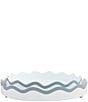 Mud Pie Scalloped Nested Metal Trays, Color:White - Image 1