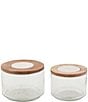 Color:Multi - Image 1 - Sienna Glass Travertine Lidded Bowls, Set of 2