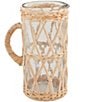 Mud Pie Sienna Rattan Glass Woven Pitcher, Color:Brown - Image 1