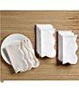 Color:White - Image 2 - Table Linen Taupe Scalloped Napkins, Set of 4