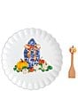 Mud Pie Thanksgiving Collection Topiary Pumpkin Scalloped Edge Cookie Plate Set - Image 1