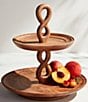 Mud Pie Twisted Handle Tiered Server, Color:Brown - Image 2