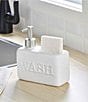 Color:White - Image 2 - #double;Wash#double; Soap Pump with Sponge Caddy