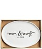 Mud Pie Wedding Collection Mr. & Mrs. Est. 2026 Oval Platter - Image 1