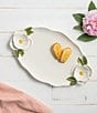 Mud Pie White Figural Flower Handle Platter - Image 2