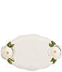 Mud Pie White Figural Flower Handle Platter - Image 1