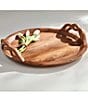 Mud Pie Wood Braided Handle Tray, Color:Brown - Image 2