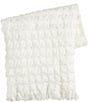 Color:White - Image 1 - Woven Waffle Fringed Cozy Throw Blanket