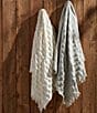 Color:White - Image 2 - Woven Waffle Fringed Cozy Throw Blanket