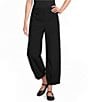 Multiples Solid Twill No Waist Side Panel Elastic Hem Cropped Pants - Image 1