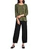 Multiples Solid Twill No Waist Side Panel Elastic Hem Cropped Pants - Image 3