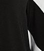 Color:Black - Image 5 - Colorblock Knit Scoop neck 3/4 Sleeve Side Button Hem Details Top