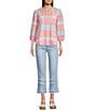 Multiples Denim Fringe Hem Flared Crop Jeans - Image 3