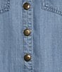 Multiples Denim Point Collar Rolled Tab 3/4 Sleeve Shirt Dress - Image 3