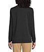 Multiples Knit Mock Neck Long Sleeve Popover Top, Color:Black - Image 2