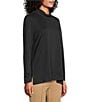 Multiples Knit Mock Neck Long Sleeve Popover Top, Color:Black - Image 3