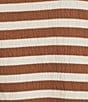 Multiples Knit Stripe Wide Neck 3/4 Sleeve Drop Shoulders Top - Image 4