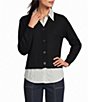 Multiples Knit V-Neck Long Sleeve Sweater Cardigan - Image 1