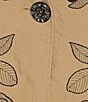 Multiples Petite Size Crinkle Woven Embroidered Floral Shawl Collar 3/4 Turn-Up Cuff Sleeve One Button-Front Jacket, Color:Tan - Image 5
