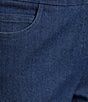 Color:Light Indigo - Image 6 - Petite Size Elasticized Waist Fitted Pull-On Crop Denim Jeans