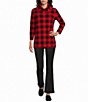 Multiples Petite Size Faux Suede Flared Full Length Pull-On Pants - Image 3