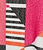 Color:Multi - Image 6 - Petite Size Geometric Print Knit Boat Neck Short Sleeve Top