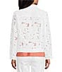 Multiples Petite Size Jacquard Woven Allover Embroidered Jean Style Jacket - Image 2