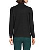 Multiples Petite Size Mock Neck Long Sleeve Fitted Sweater, Color:Black - Image 2
