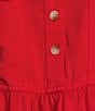 Multiples Petite Size Point Collar Short Dolman Sleeve Peplum Denim Top - Image 4