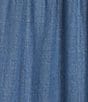 Multiples Petite Size Point Collar Short Sleeve Drop Shoulder Button-Front Denim Dress - Image 3