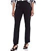 Color:Black - Image 1 - Slimsation® by Multiples Petite Size Pull-On Relaxed Straight Leg Pants